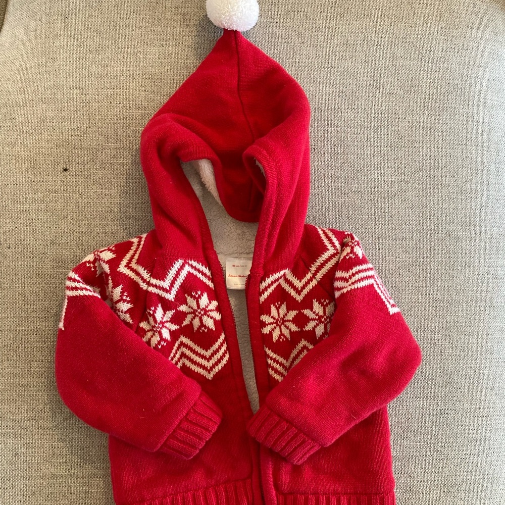 hanna andersson red snowflake sweater